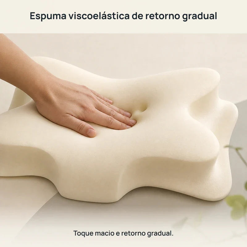Espuma viscoelástica de retorno gradual do travesseiro cervical